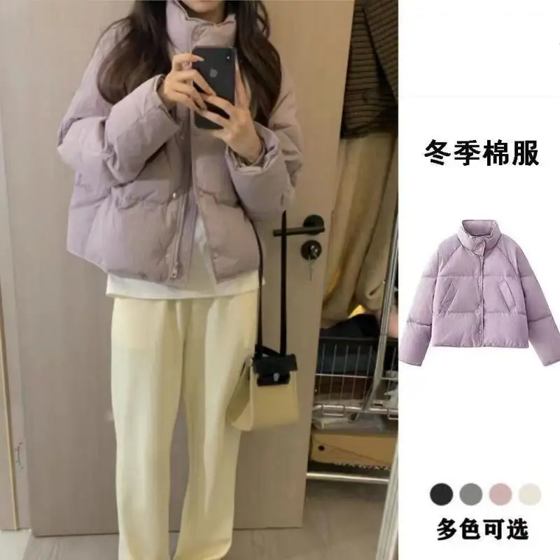 فتاة الشتاء سترة مبطنة بالقطن رشاقته قصيرة نمط الوقوف طوق القطن وسادة مبطنة معطف الموضة فضفاضة تنوعا الدوبامين الساخن