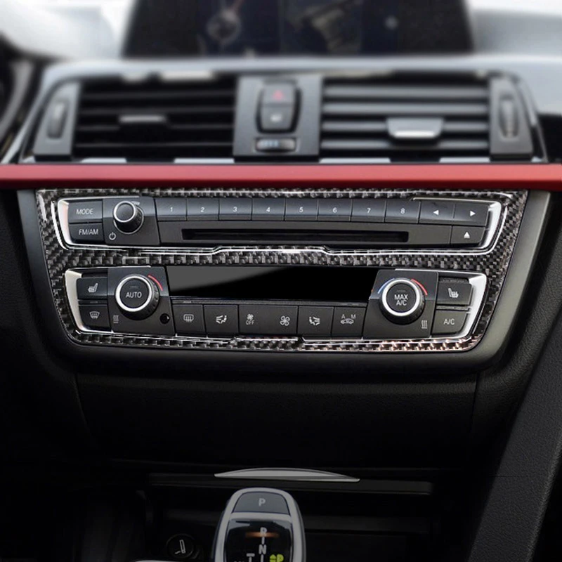 

For BMW F30 F31 F32 F33 F34 F36 Accessories Carbon Fiber Car Interior CD Air Conditioning Control Panel Trim Sticker Decoration