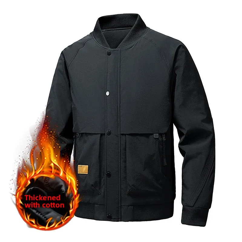 

2025 Winter Bomber Jackets Mens Thick Warm Lining Retro Pilot Jacket Baseball Jackets Casual Padded Jackets Coat Windbreaker