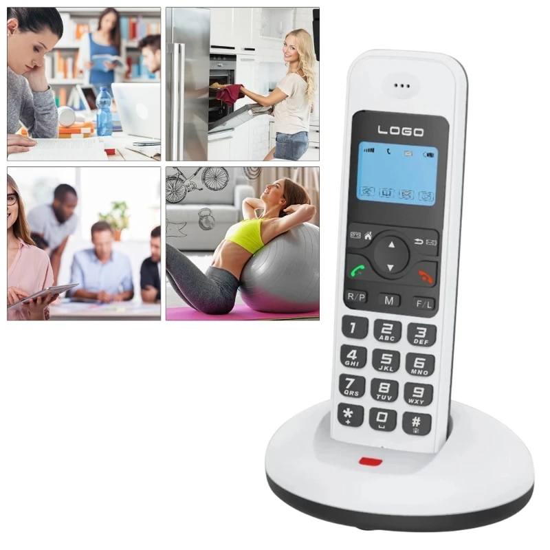 Cordless Landline Fixed Telephone Home Desk Phone with Caller Identification Sound Noise Reduction Telephones D1006 E65C