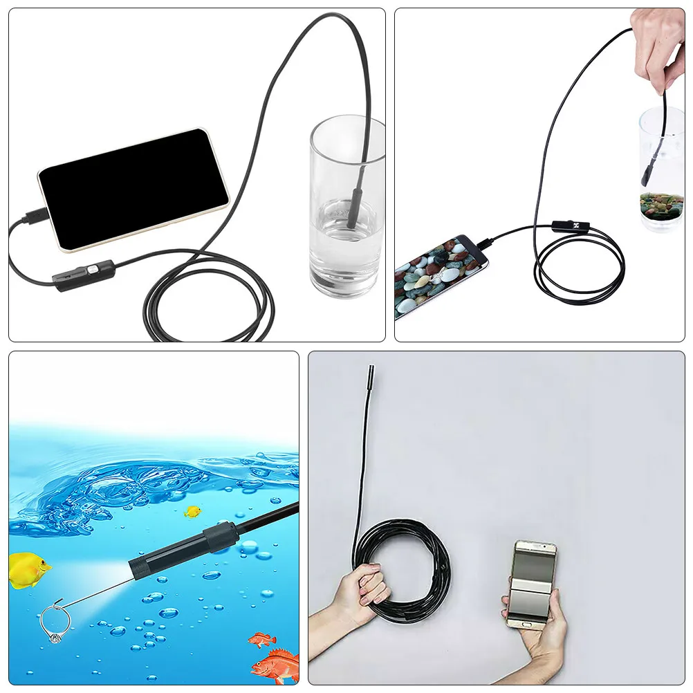Industrial LED Borescopes Waterproof 1M Adjustable Brightness Vehicle Repair Auto Inspection IP67 Micro USB