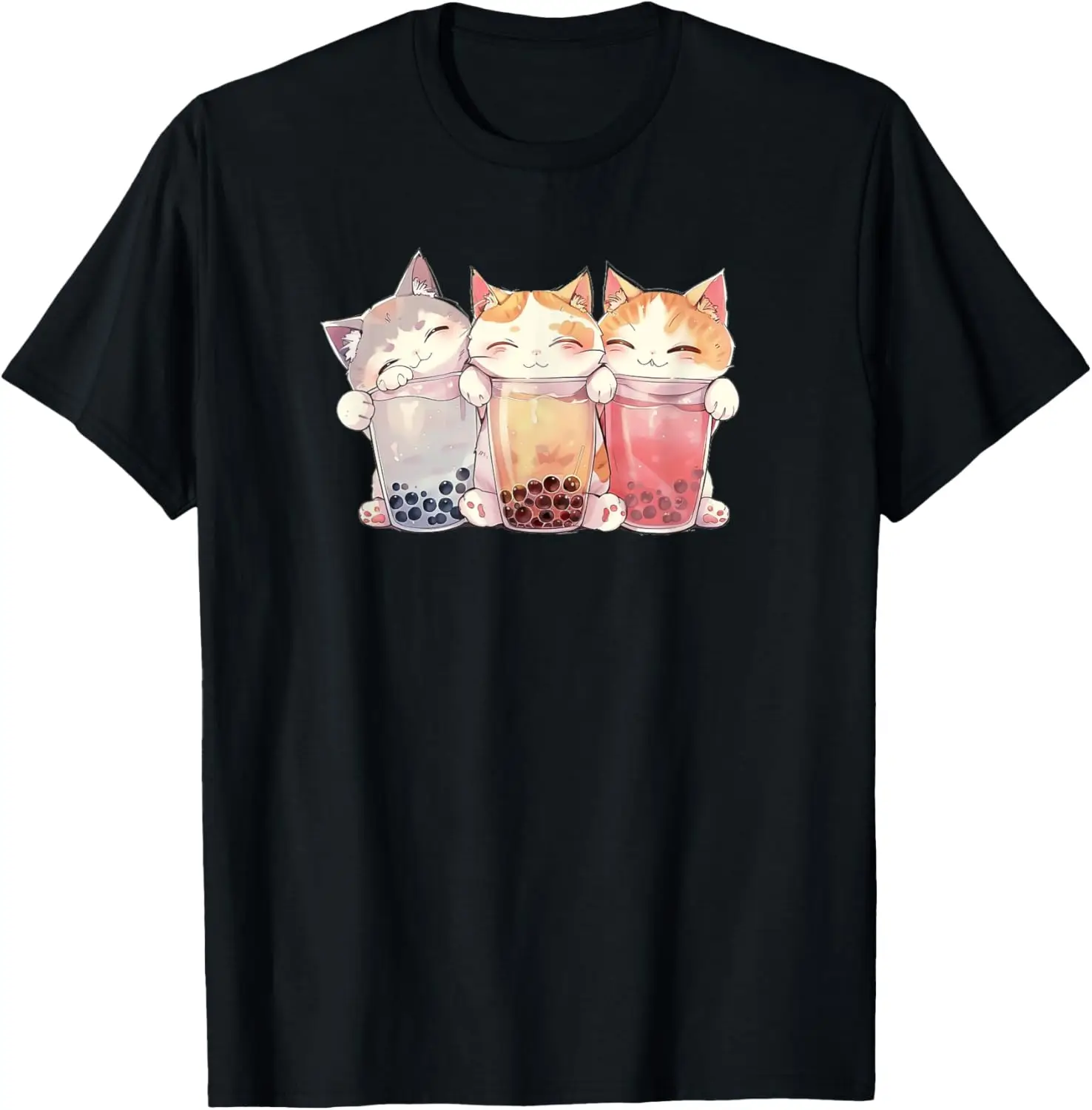 فقاعة الشاي بوبا Kawaii بوبي هدية أنيمي القط تي شيرت