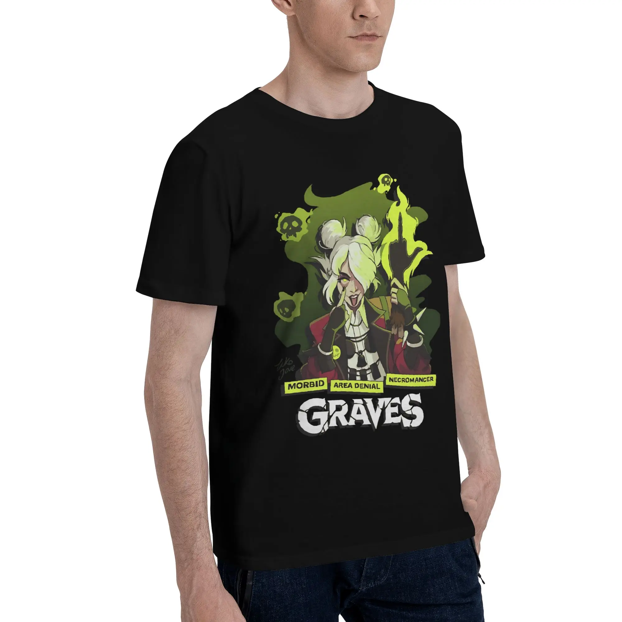 Graves Pixel Art  Funny 100% Cotton T-Shirt Deadlock Tees Tops For Men