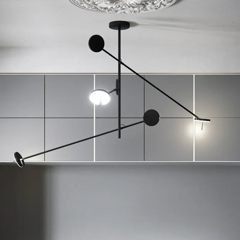 Nordic Designer Led Ceiling Chandelier for Restaurant Coffee Table Room Desks Black Pendant Light Home Decor Lamp Lustre Fixture