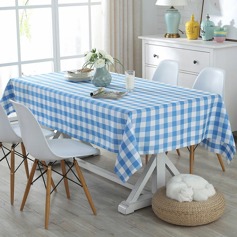 1PC Checked Tablecloth Disposable Plastic Tables Covered Rectangular Table Covers for Birthday Party