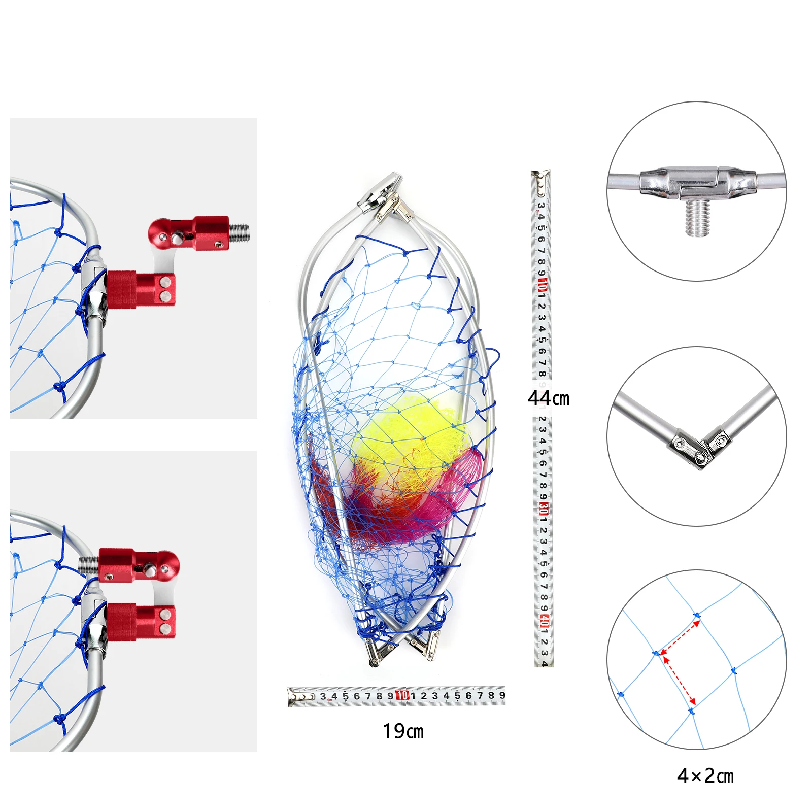 Imagem -04 - Sanlike-nylon Portátil Dobrável Landing Dip Net Moldura Oval de Alumínio Dobrável com Adaptador Ferramenta de Pesca