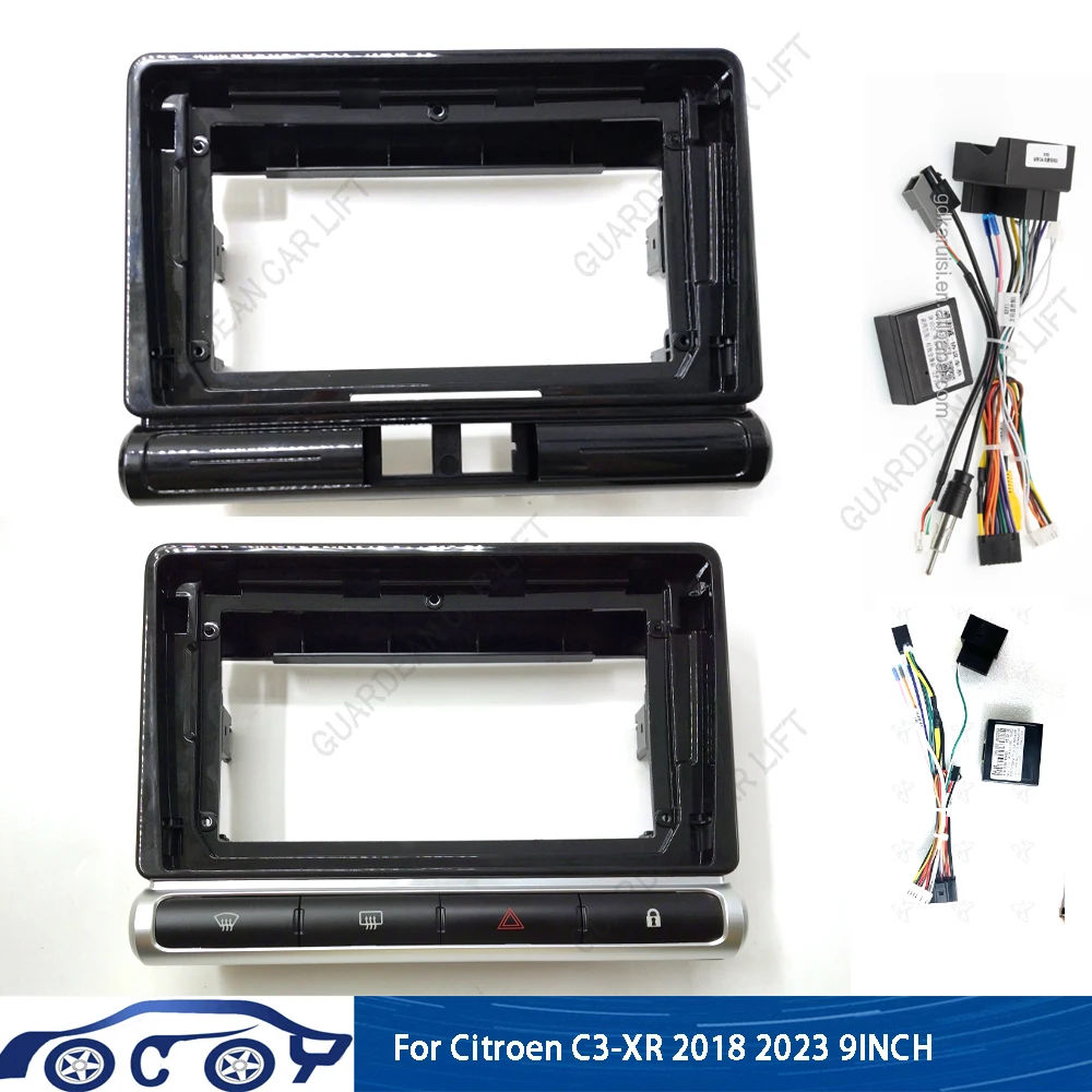 

9-дюймовый автомобильный каркасный адаптер, приборная панель Canbus Box, декодер Android, комплект панели для Citroen C3-XR 2018 2019 2022 2023