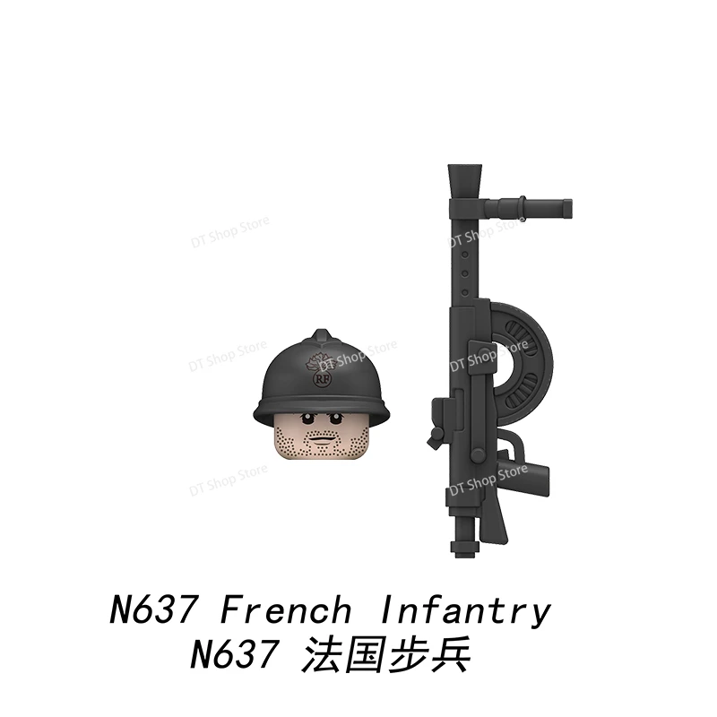 N637-640 soldats infanterie figurines blocs de construction pistolet accessoires armes régiment dragon bricolage jouets pour enfants cadeaux