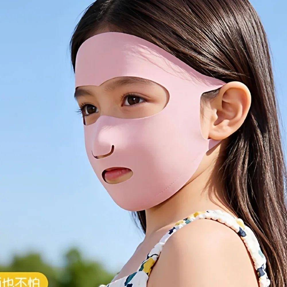 

Lightweight Breathable Full Face Mask Open Mouth Ear-mounted Sunscreen Mask Washable Ice Silk Half Face Cover Running