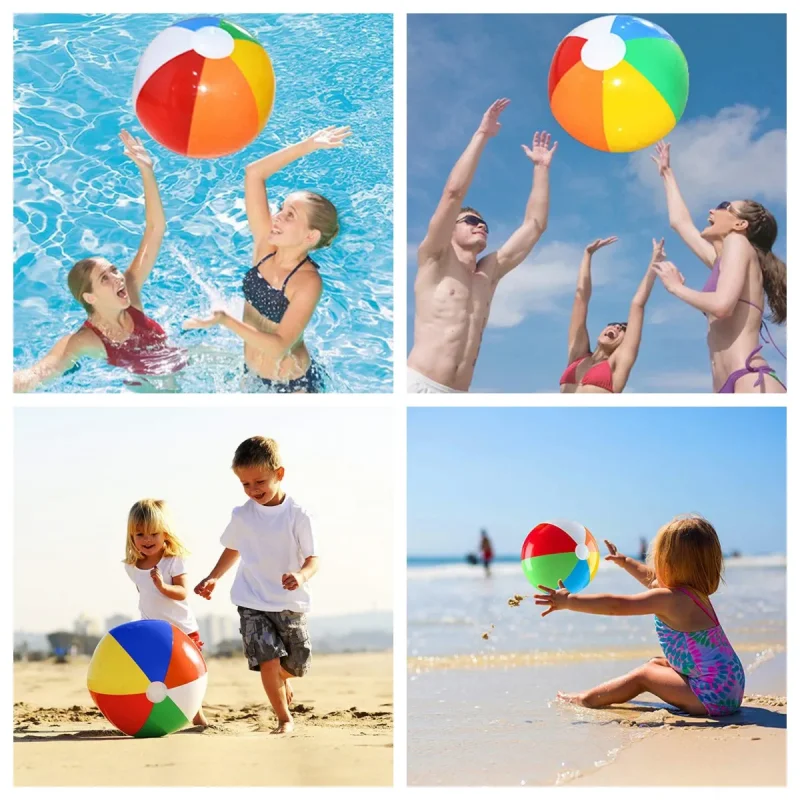 1-5 Pcs Summer Inflatable Beach Ball Colorful Balloons Swimming Pool Party Water Game Beach Sports Ball Fun Toys for Kids