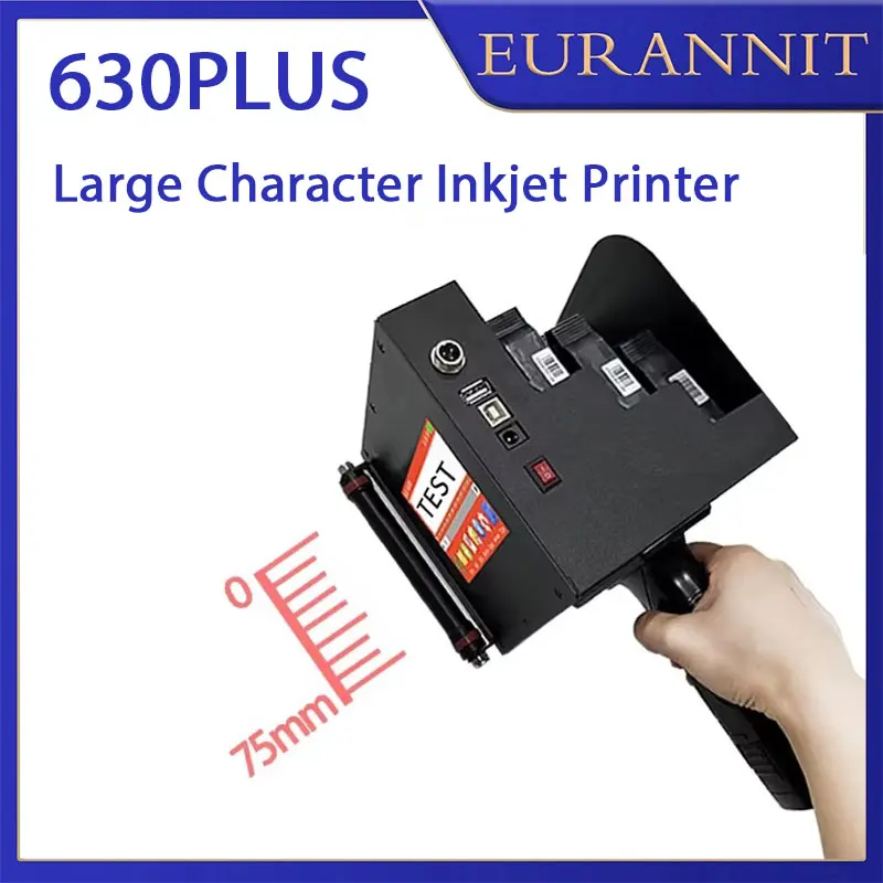 EURANNIT 630PLUS 76mm Portable Handheld Thermal Inkjet Printer QR Barcode Batch Number Logo Expiry Date TIJ Coding Machine