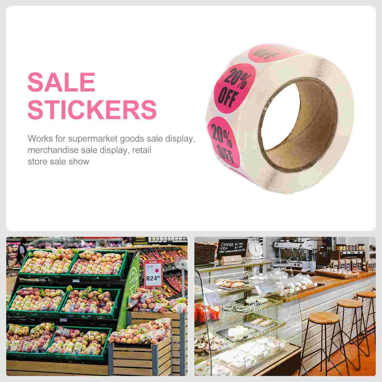 6 Rolls Discount Stickers Price Tag Yard Sale Circle Nail Multicolor Garage Supermarket Decals