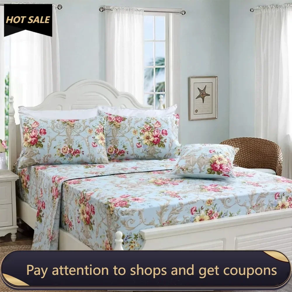 Shabby Floral Bedding Elegant Peony Sheets Set Luxury Bedding Collections 800 Thread Count 100% Egyptian Cotton Deep Pocket Home