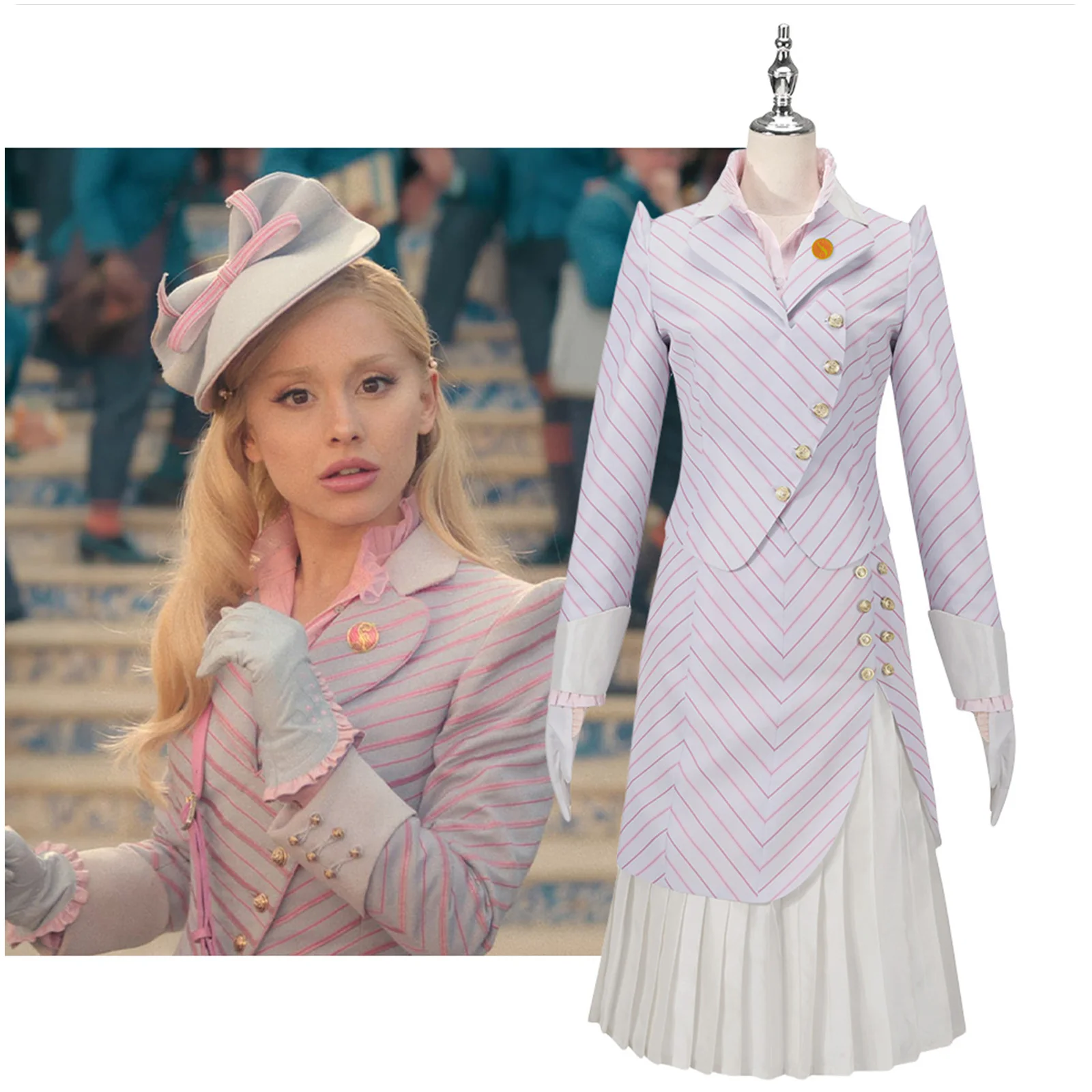 

Глинда Косплей Костюм Фиолетовая Рубашка Пальто Платье с Шляпами Перчатки Полный Комплект для Хэллоуина Рождественской Вечеринки