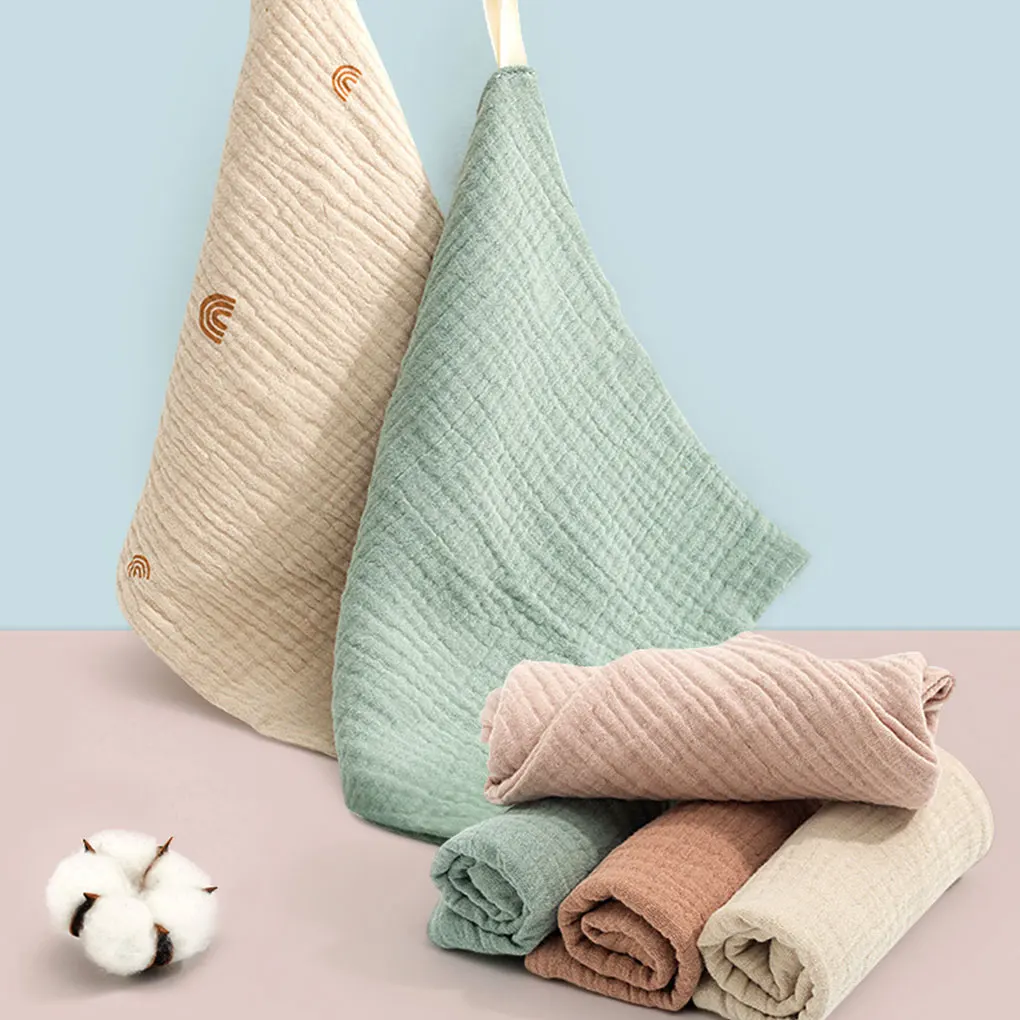 5 pezzi panno per il viso in cotone per bambini morbido cotone e lino assorbenti asciugamani per bambini mussola quadrati asciugamano per neonato panno per ruttino set quadrato