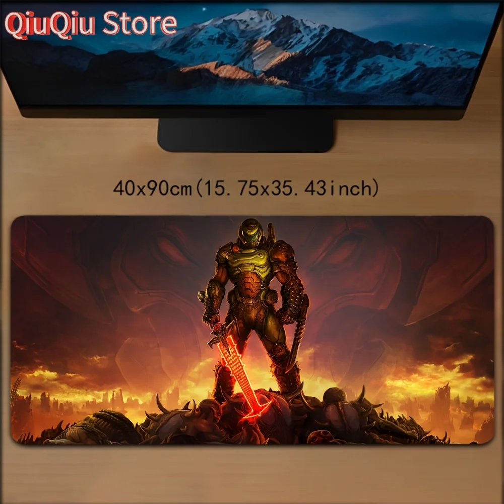 

DOOM E-Eternal Gaming Mouse Pad, Extra Large Size Anti-Slip Rubber Desk Mat for PC and Mechanical Keyboard - Durable Extended Of