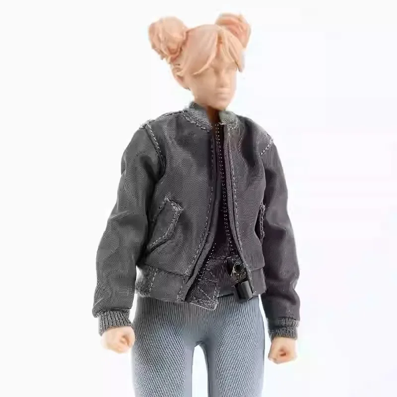 1/12 Scale Female Yoga Pants Flight Jacket Coat Tight Elastic Pants Clothes Model for 6" Romankey Action Toy Figure Doll Body