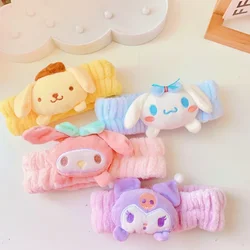 MINISO Kawaii Sanrio My Melody Cinnamoroll Kuromi HelloKittys Purin Anime Cute Plush Makeup, Face Wash, Hair Band Headband