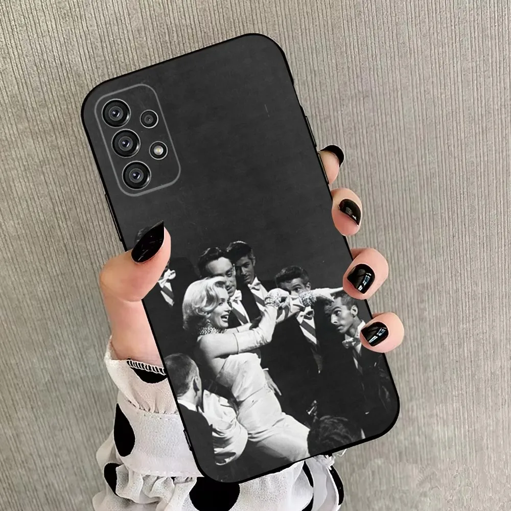 Custodia per telefono sexy M-Marilyn M-Monroe per Samsung Galaxy A20, A21s, A22, A31, A32, A52, A53, A72,73, A80, A91 Cover morbida nera