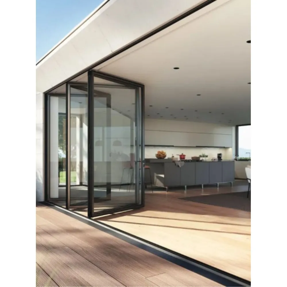 Customized Folding Door Service Villa Exterior Patio Aluminum Foldable Door Partition Accordion Glass Folding Patio Doors System