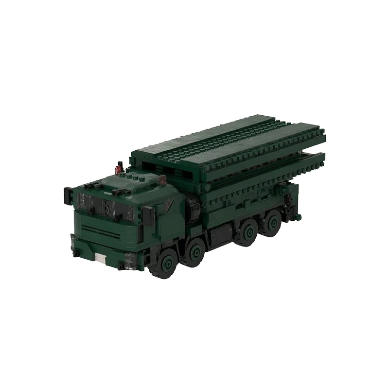 Multiple Rocket Launcher Vehicle Model MOC Building Bricks War Equipment Modular Technology Gifts Holiday Assemble Toys Suit