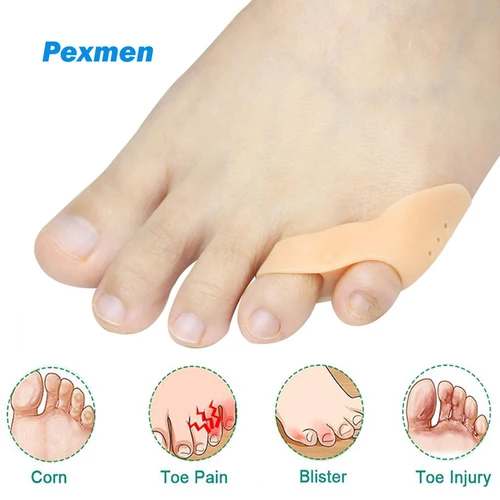 Imagen 1 del producto Pexmen 2/4/8 Uds Gel separador de dedos meñique espaciador Corrector de dedo pequeño Protector alivio del dolor en el pie para callos y ampollas