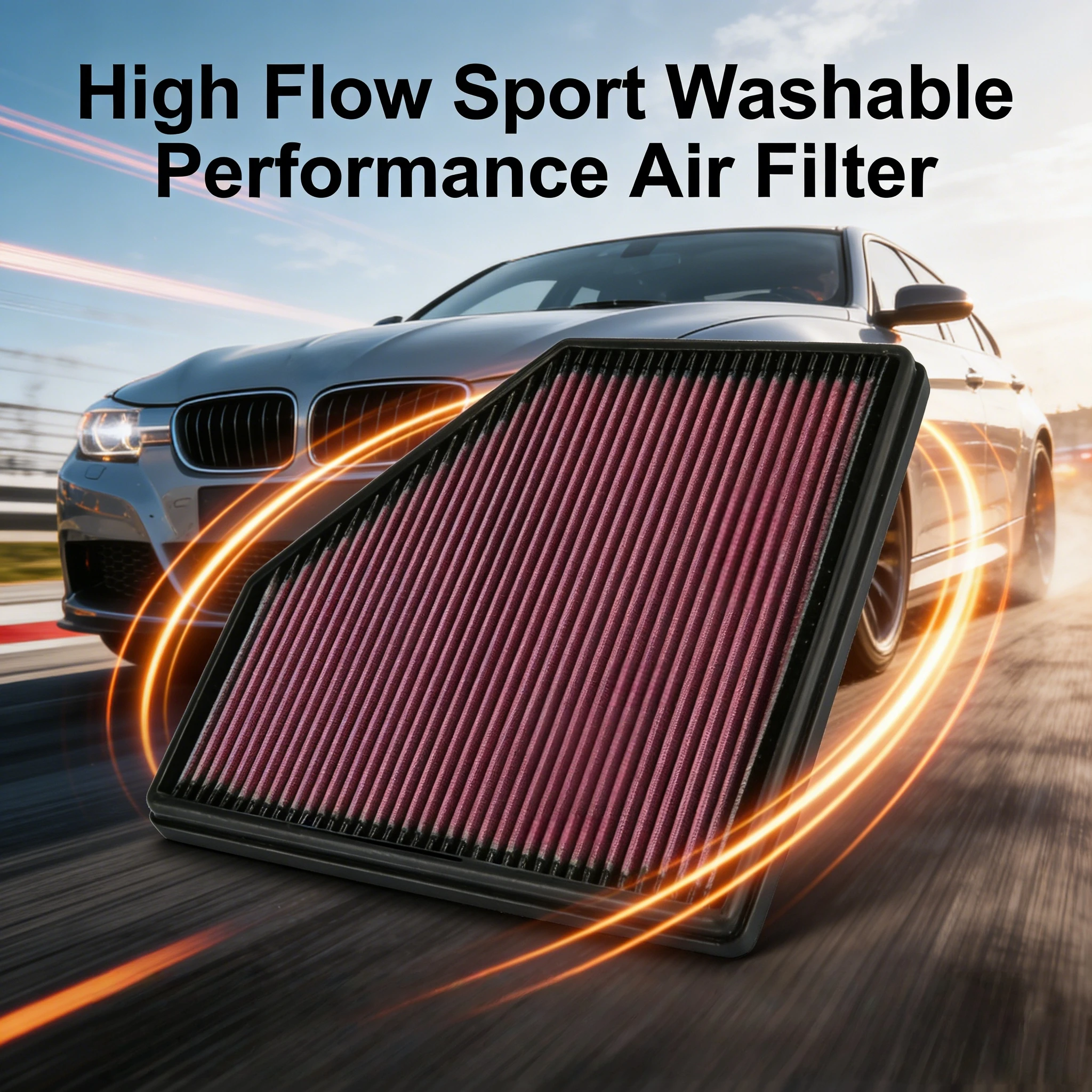 

For BMW M140i M240i F20 F22 xDrive 3.0L B58 High Flow Sport Washable Performance Panel Air Filter Intake System Replacement