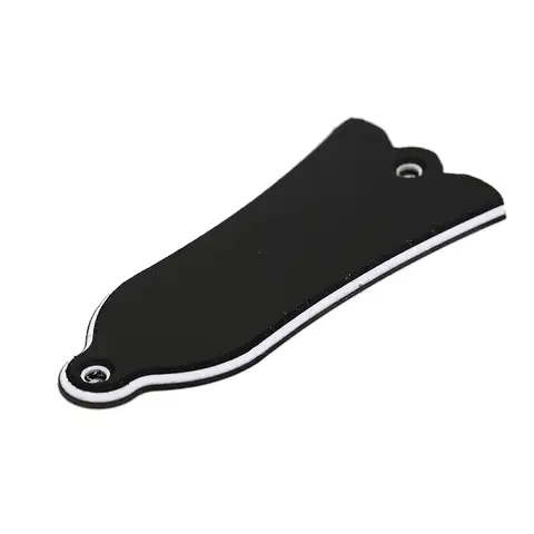 2 홀 벨 모양의 PVC 트러스로드 커버 플레이트 Gibson LP SG Flying V ES 기타 용 스크롤 플레이트 블랙