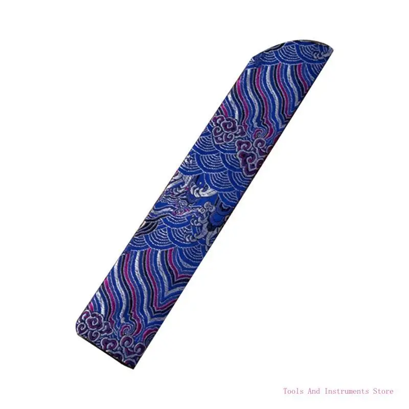 Chinese Classical Hand Fan Cover Bag Vintage Embroidery Clouds Heldheld Folding Fan Sleeve Protector Pocket C7AC