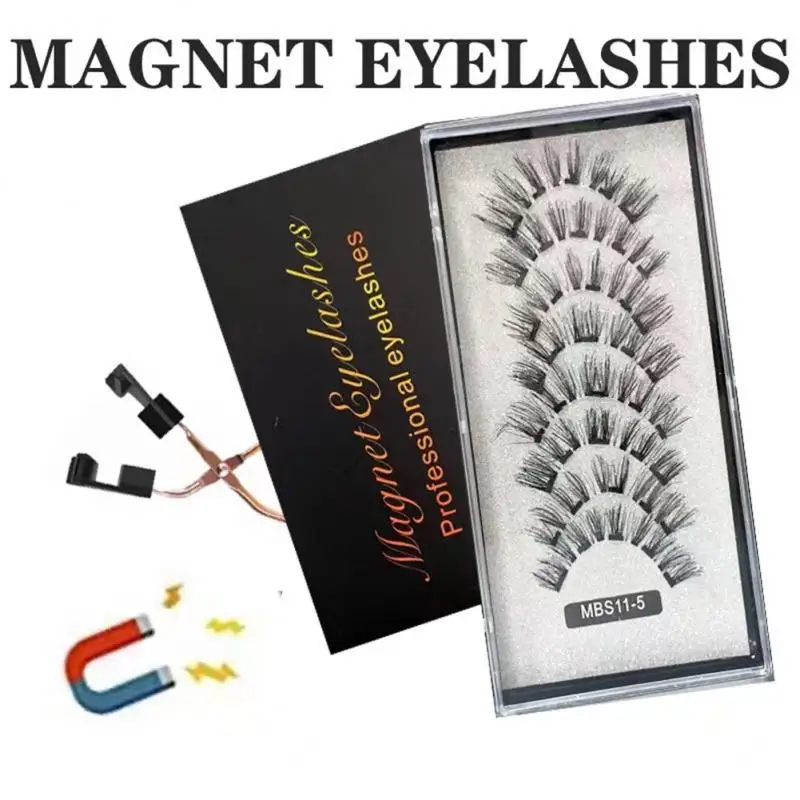 

Magnets Natural Mink Eyelashes false eyelashes magnetic eyelashes Handmade Artificial With Tweezer Makeup Set