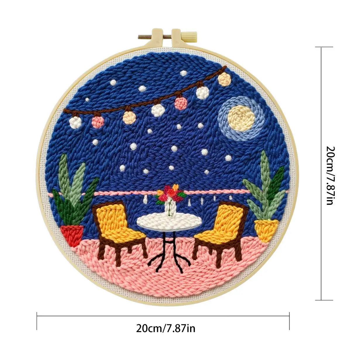20X20CM/7,87 Zoll Tisch-Sticknadel-Set, Stickerei-Kit, Strick-Stickerei, DIY Handgemachtes Geschenk, Nadelkunst – Detail 3