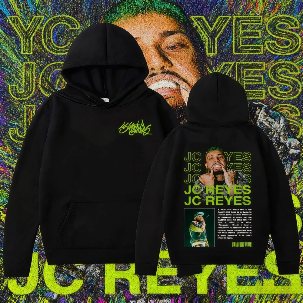 2025 Otoño/Invierno rapero Jc Reyes álbum Tour cubierta sudadera hombre Harajuku Hip-hop gótico Sudadera con capucha de algodón Casual cálido Sudadera con capucha