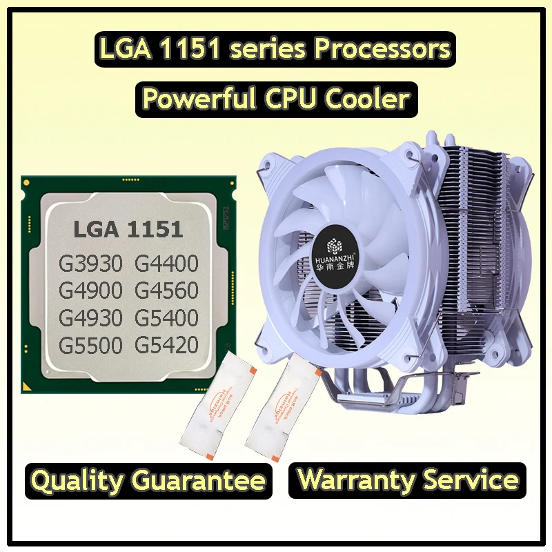 LGA 1151 Processors with CPU Cooler Pentium G4400 CPU G4560 G5500 Celeron G3930 CPU G4930 G4950 with Thermal Paste for Intel CPU