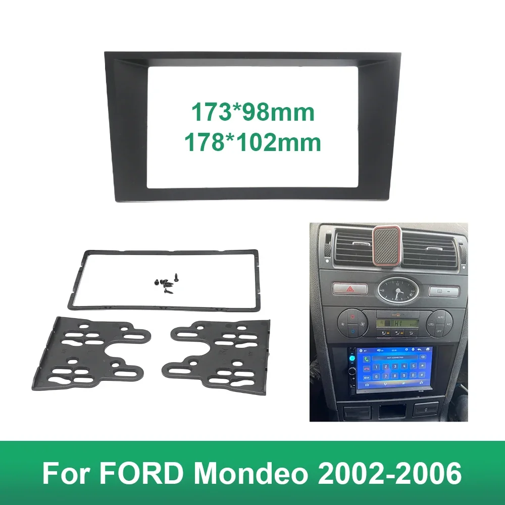

Double 2 Din Fascia For FORD Mondeo 2002-2006 CD Facia Stereo Player Panel Dash Mount Install Trim Kit Refit Frame Bezel