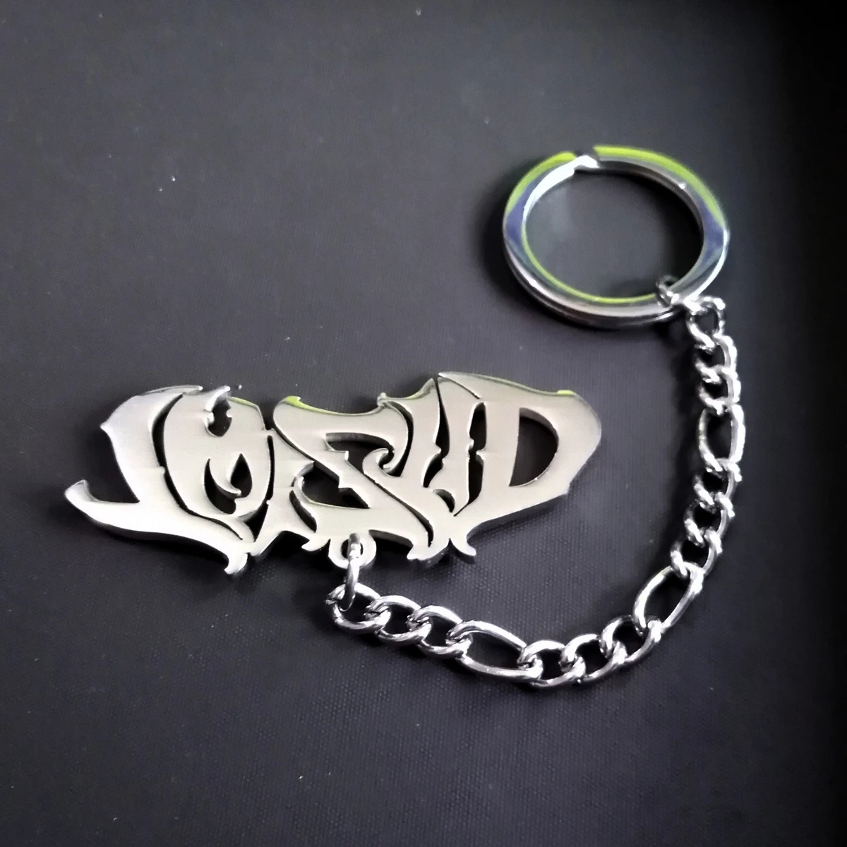 Mens Boys Stainless Steel Key Ring ICP Twiztid Script KeyChain Charm Pendant