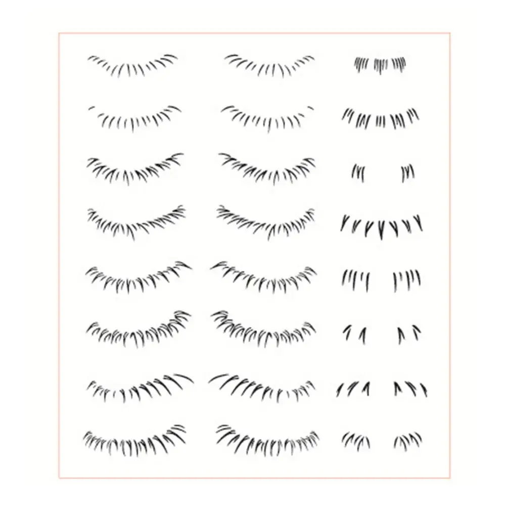 Reutilizável Lower Lash Silicone Stamp Set, cílios Stamp, cílios postiços, almofadas para iniciantes, M, M3A7