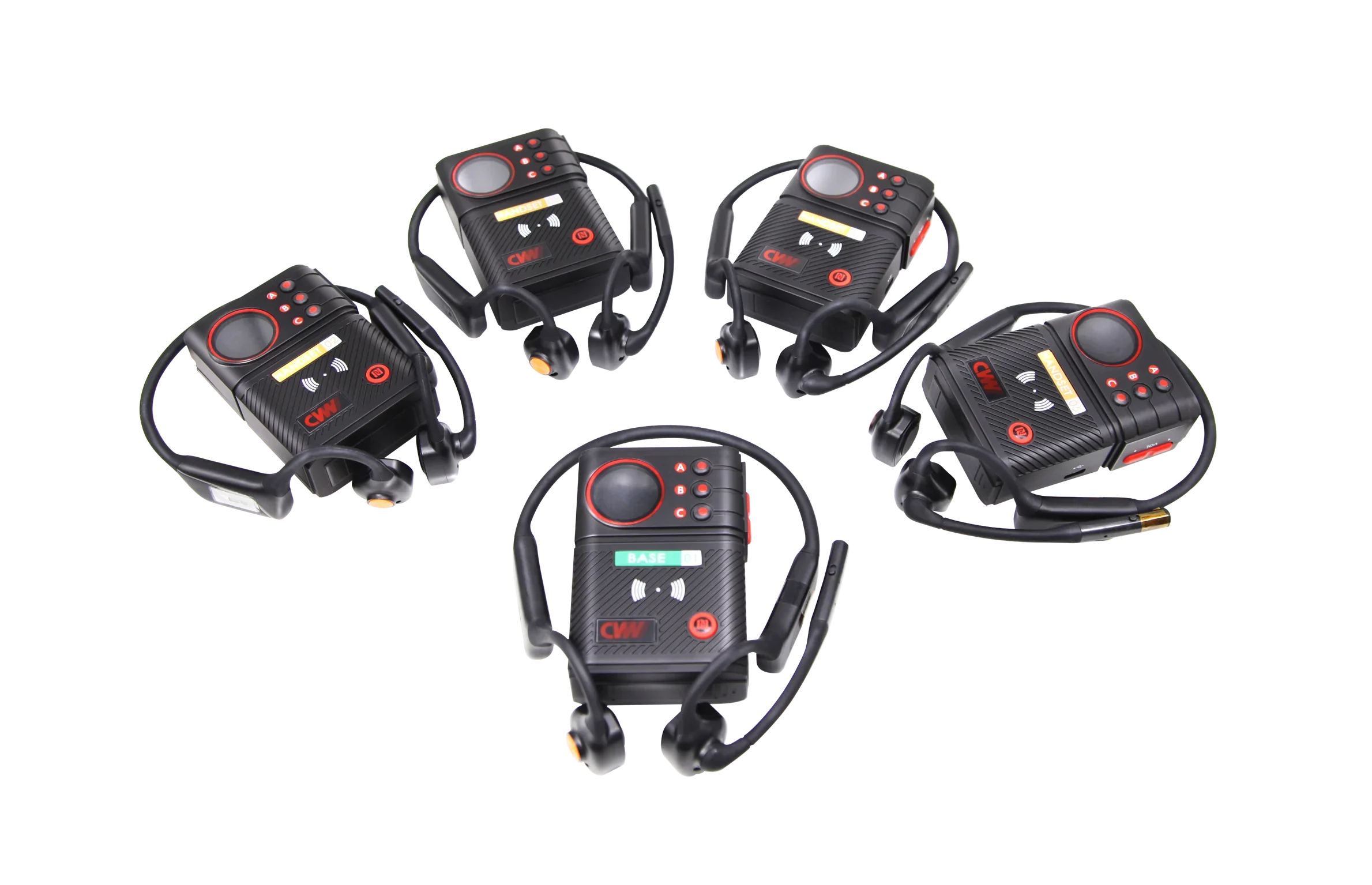 Duplex Wireless Intercom 1 Host mit 4 Headsets bis zu 7 Headsets CVW Teamcom Wireless Group Intercom System