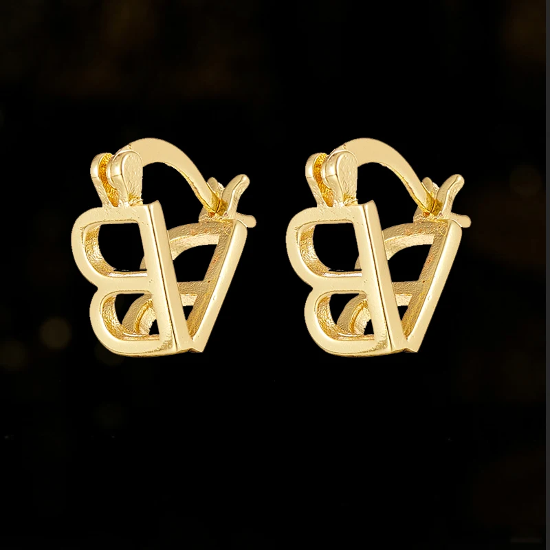 Fashion show Vintage Letter B Hoop Earrings for Women Men Geometric Aesthetic Designer Ear Buckle Earrings Jackets Jewelry 2023