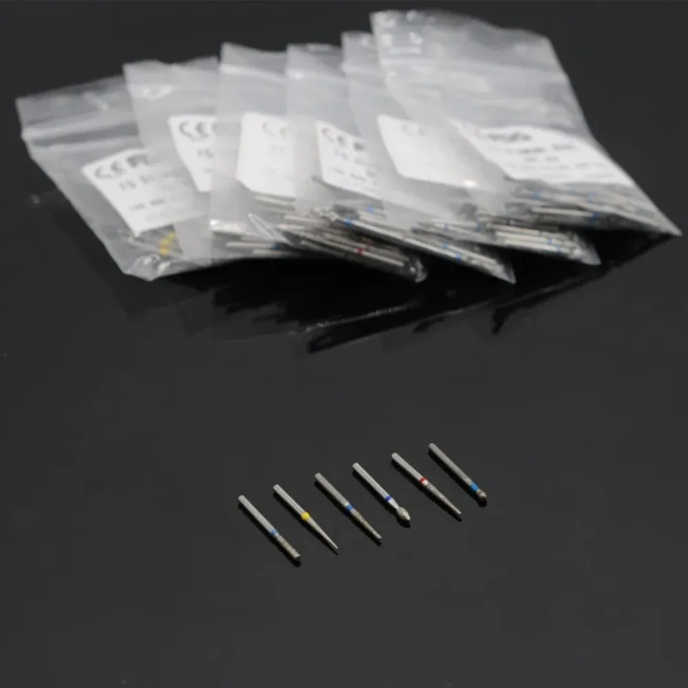 50Pcs/Pack Dental Lab Diamond Burs  Polishing Smoothing Whitening For High Speed Handpiece Medium