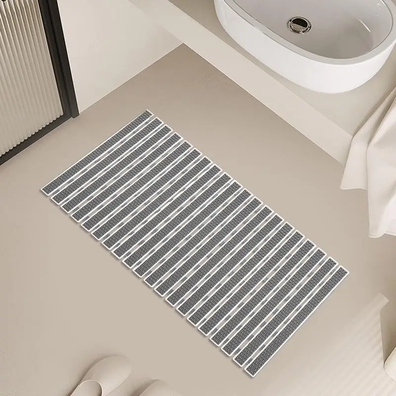 Striped Bathtub Mat Non Slip Shower Floor Mat Rubber Great Drainage Mat Y Shaped Stripe Mat With Suction Cup For Tub Bathroom