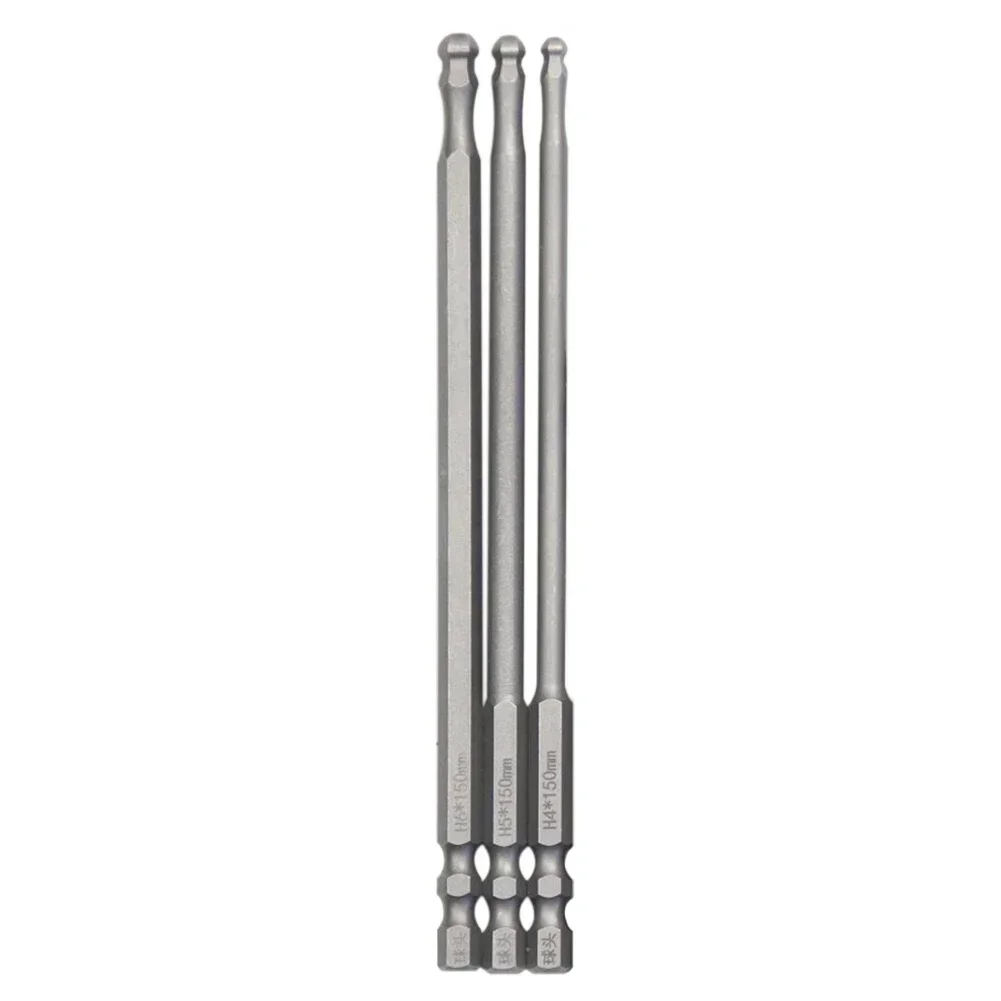 

1pc Ball End Hex Screwdriver Bit Metric Hex Bit 150mm Long Magnetic Driver Bit High Hardness Hexagon Socket Screwdriver Bit