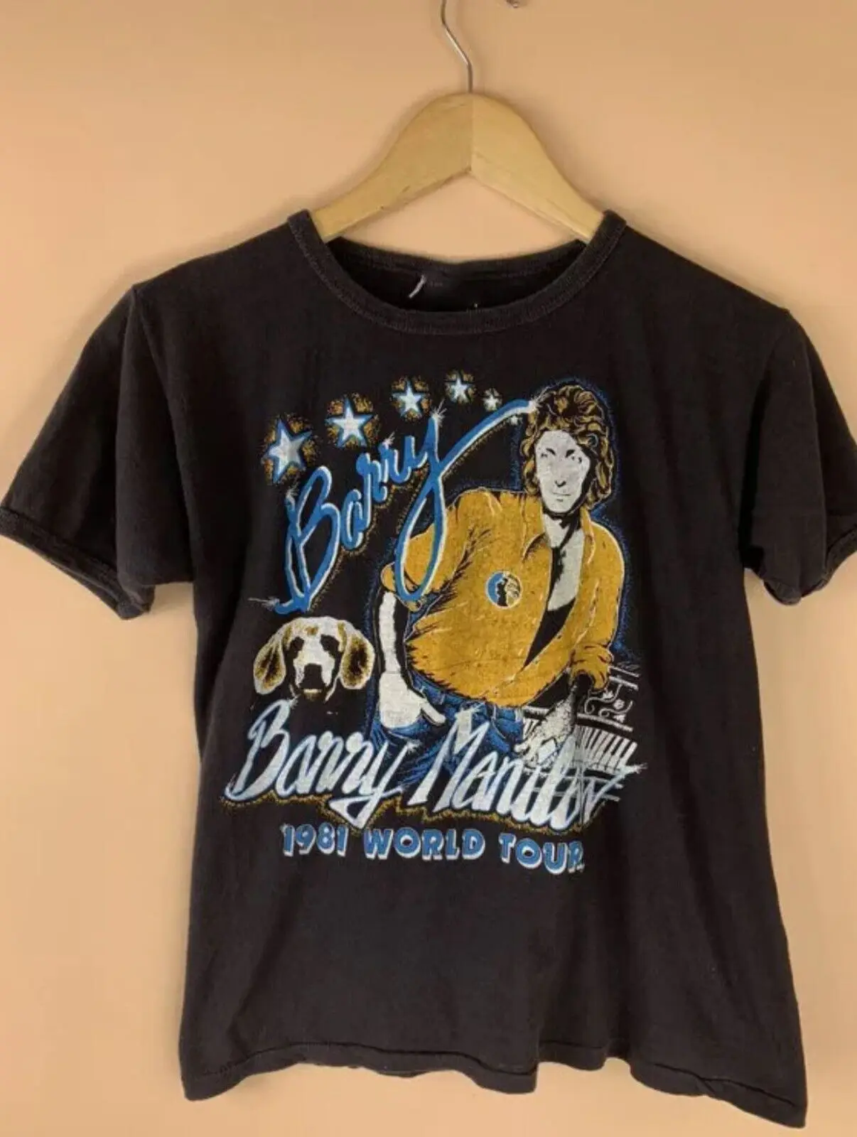 

Vintage 1981 Tour Barry Manilow Tee Shirt Classic Black Unisex S-5XL