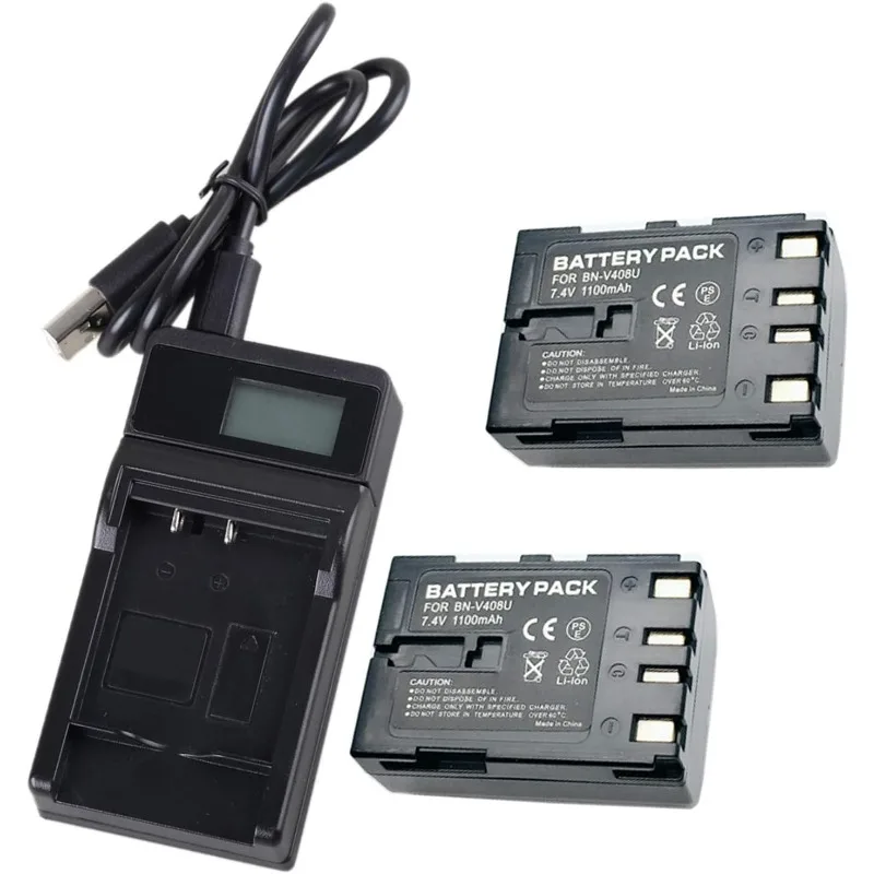 

Battery 2 Pack and LCD USB Travel Charger for JVC GR-DVL300, GR-DVL300U, GR-DVL310, GR-DVL310U, GR-DVL320, GR-DVL320U Camcorder