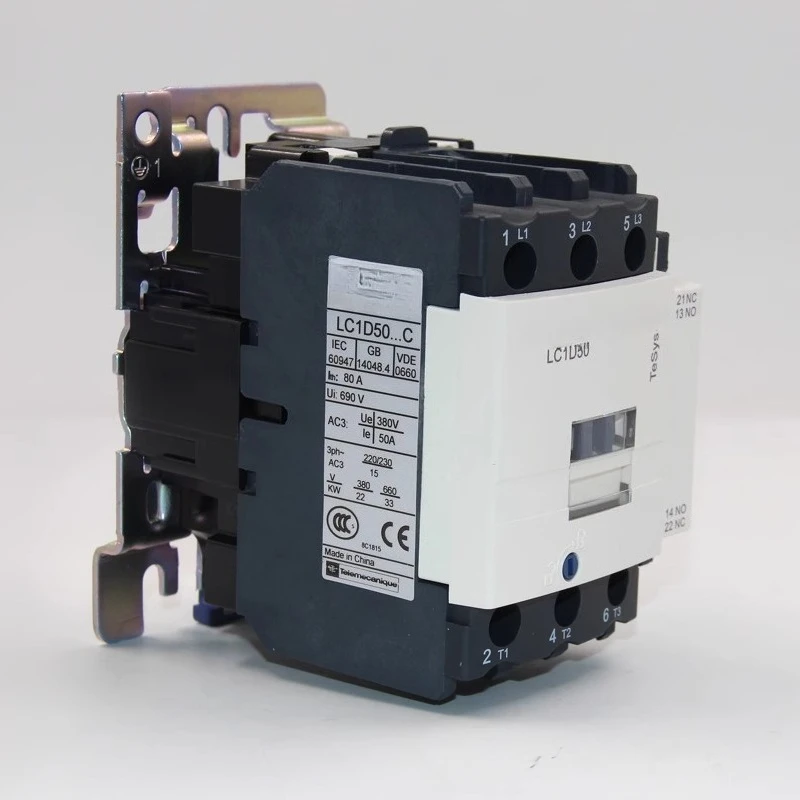 

Contactor three-phase 380V AC 220V LC1D50 elevator 110V auxiliary 1 open 1 close 24V DC