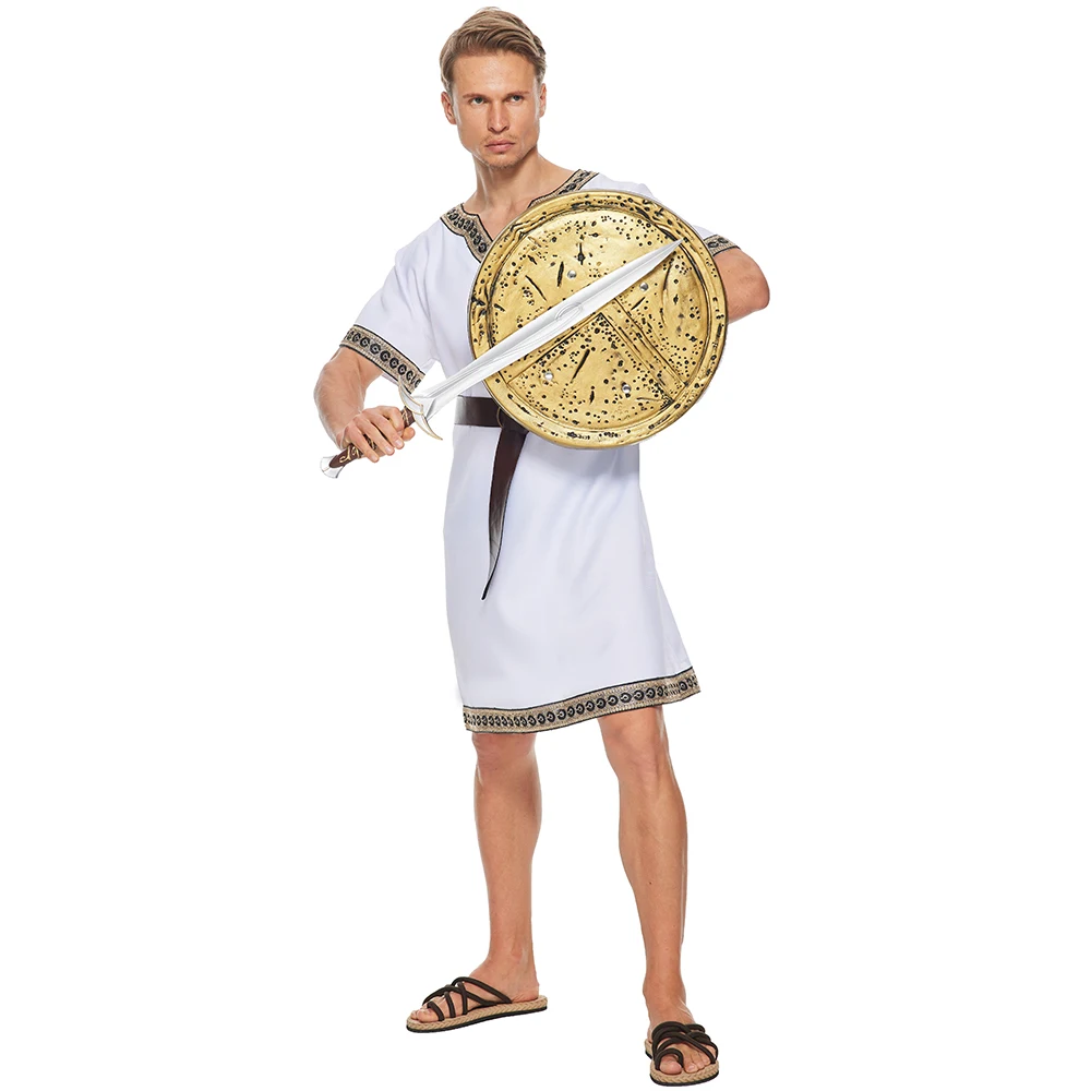 Eraspooky 2022 mężczyźni starożytny grecki rzymski wojownik kostium dla dorosłych Roman Solider Cosplay Gladiator kostium Halloween kostiumy Purim