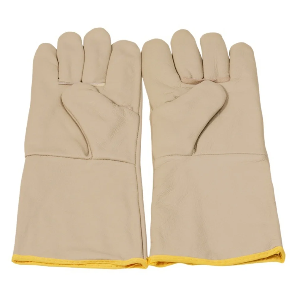 Flame Resistant Cowhide Gloves for Welding with 36cm Total Length and 15cm Extended Wrist Protection for Safety
