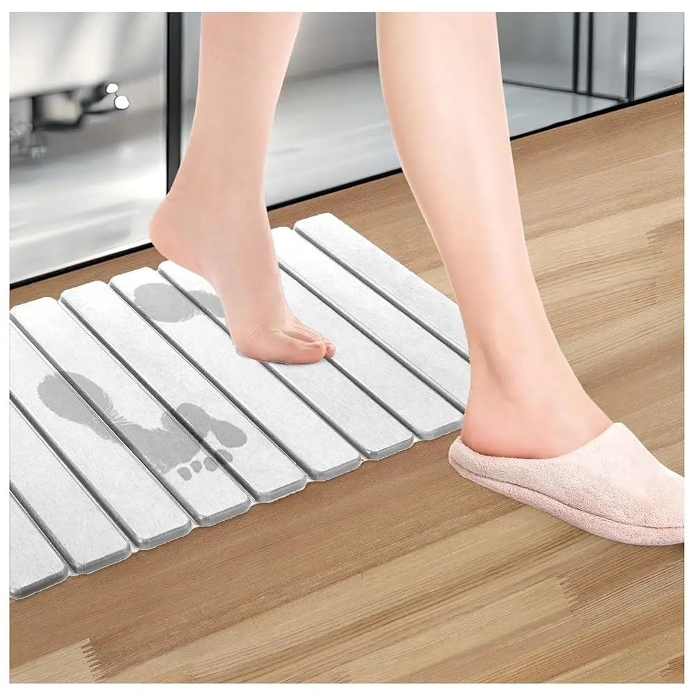 

Складной каменный коврик для ванной, нескользящий быстросохнущий коврик для ванной, супервпитывающий коврик из диатомитовой земли, 23.6 x 15.4 дюймов, легко чистится и...