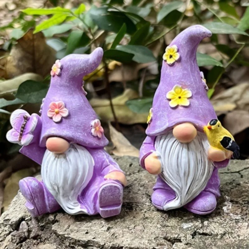 3PCS Easter Garden Gnome Doll Fairy Resin Figurine Cute Ornament for Home Desk Outdoor Decor Party Gift Idea accessories