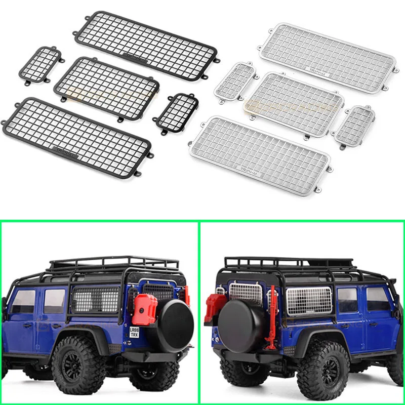 TRX4M Simulation Metal Three-dimensional Side Window Net and Rear Net for 1/18 RC Crawler Traxxas TRX-4M Car Defender D90 Parts