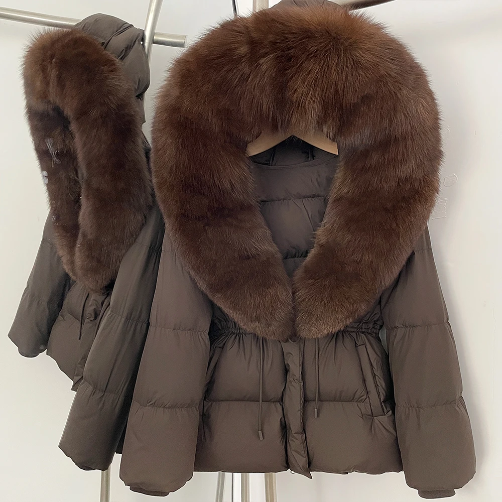 Reality Pelz Jacke Echtpelz Kragen Ente Unten Mantel Weibliche Winter Mit Kapuze Warme Fuchs Pelzmantel Frauen Natürliche Waschbären Pelz Puffer Jacke